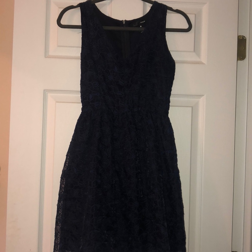 Navy blue floral (lace) dress